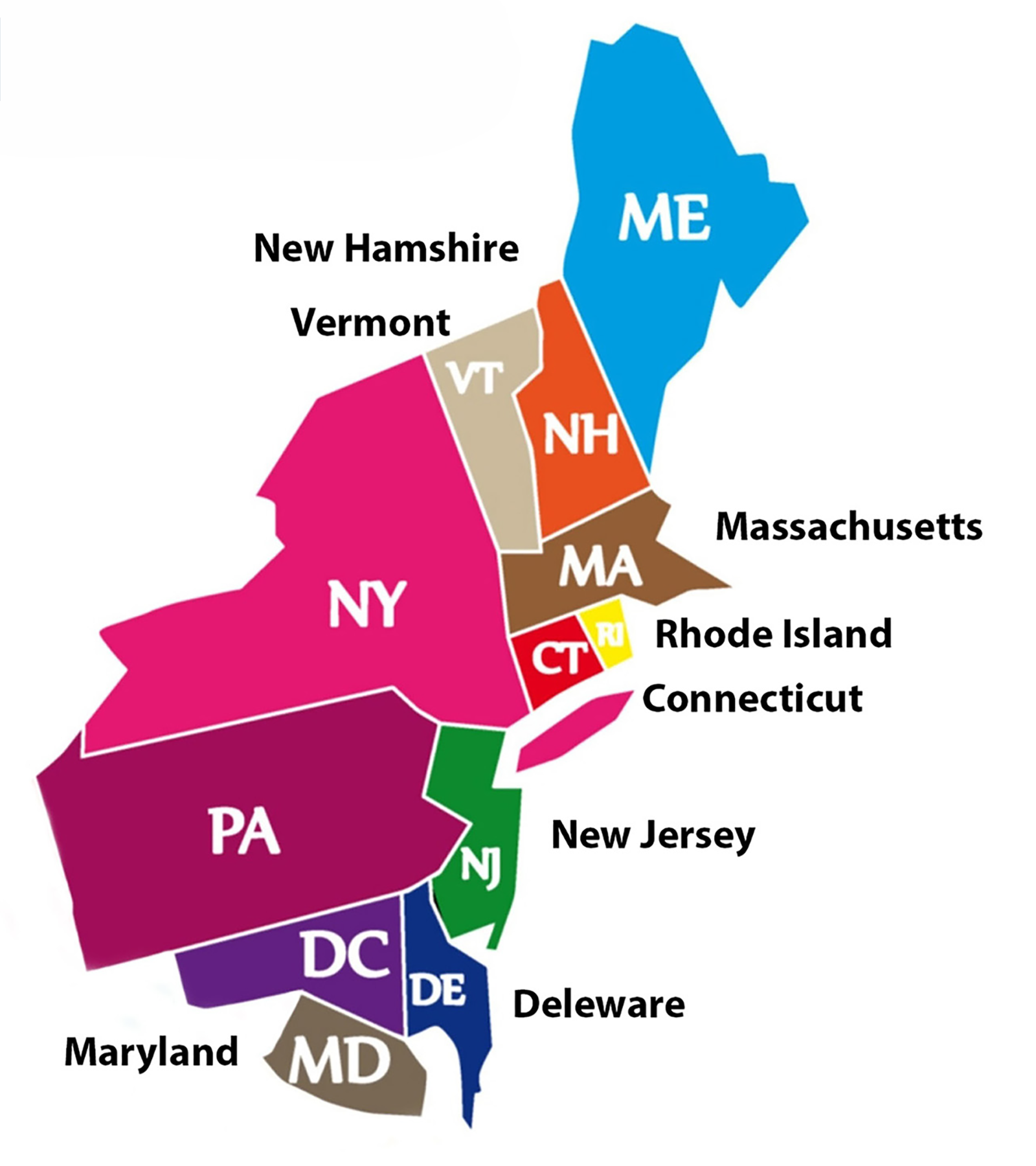 map us region northeast
